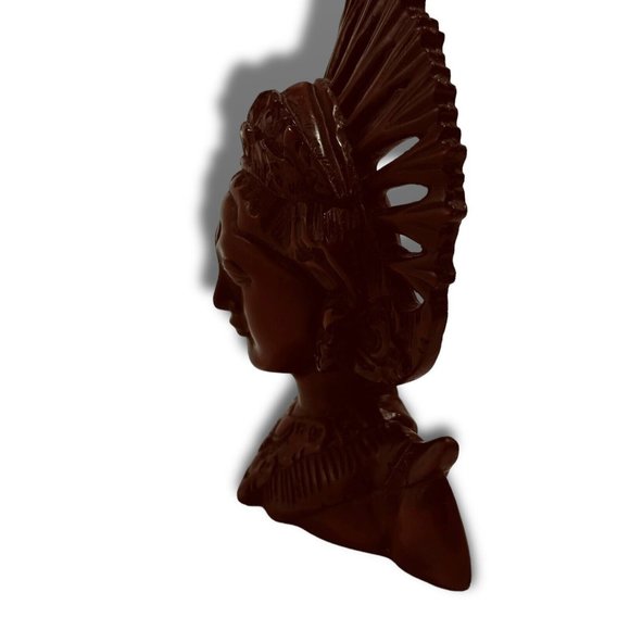 Vintage Wood Handmade Buddha Guan Yin Engraved Statue. RARE! - Picture 6 of 8